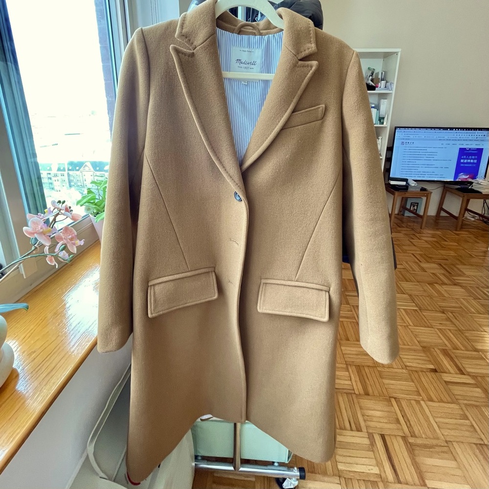 Madewell long coat caramel